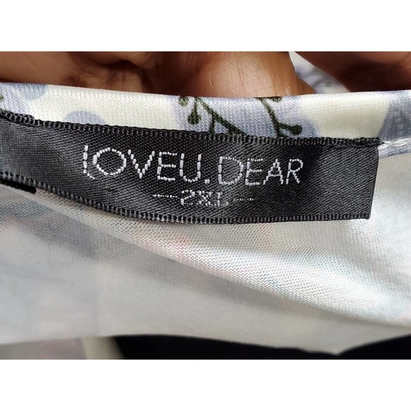 Loveu. Dear Women's White Polyester Scoop Neck Sleeveless Casual Top Blouse 2XL - Picture 8 of 12